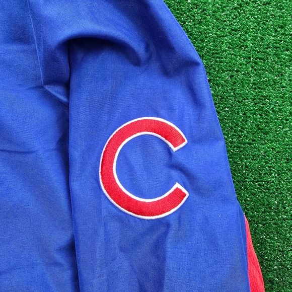 Chicago Cubs Windbreaker Jacket Mens Large Blue Red V-Neck Pullover MLB Baseball - Picture 3 of 9